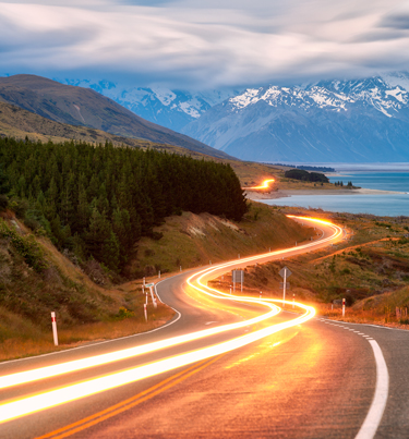 Lights on road