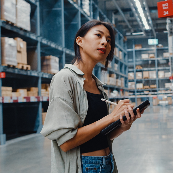 Retailer in warehouse