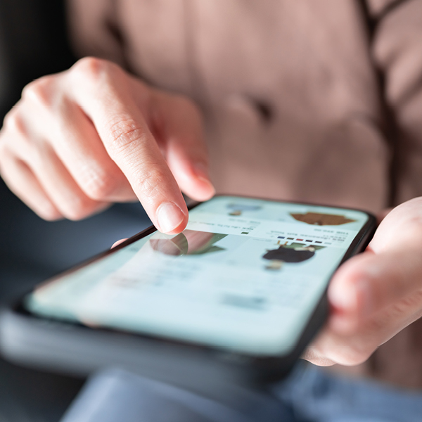 person shopping on their phone