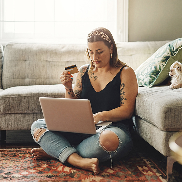 woman shopping online