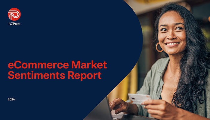 Woman holding credit card and title eCommerce Market Sentiments Report
