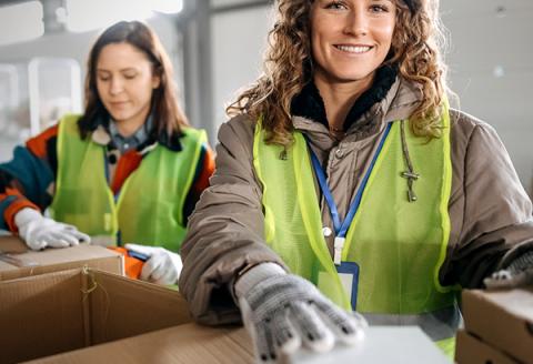 Retailer packing boxes for sending