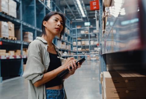 Retailer in warehouse