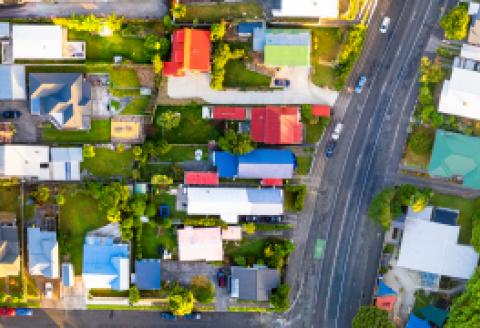 Birds eye view of neighbourhood