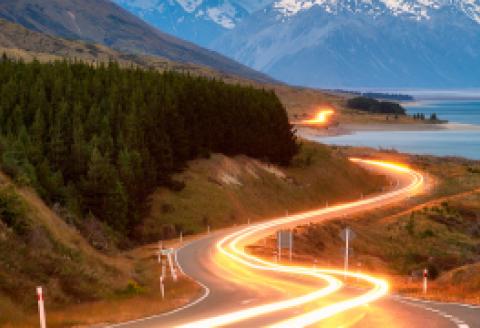 Lights on road