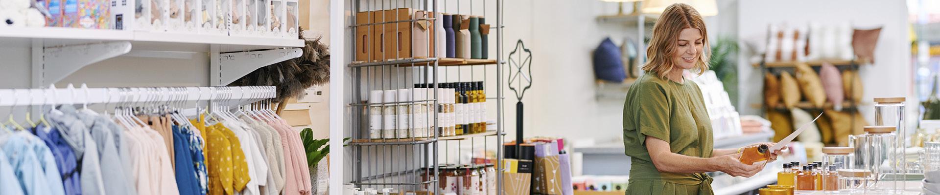 Women in retail store at counter