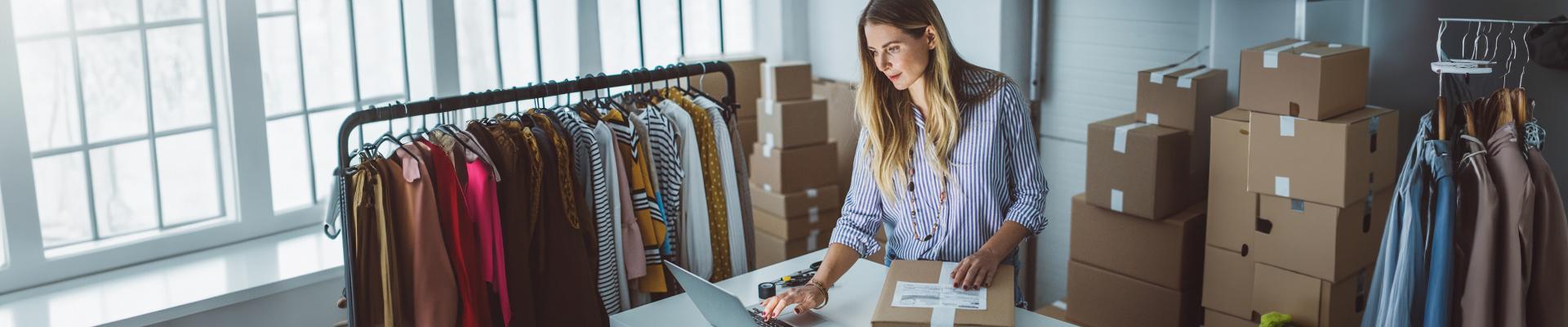 Woman packing orders