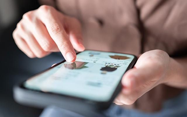 person shopping on their phone