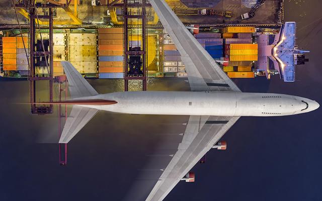 Birds eye view of Aeroplane