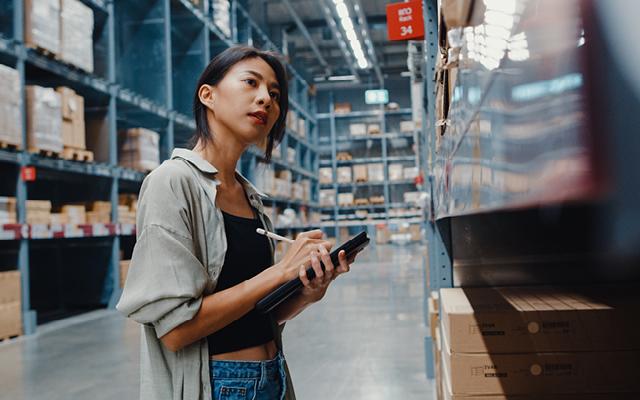 Retailer in warehouse
